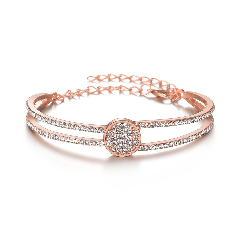 Wholesale Geometric Circle Rhinestone Alloy Bracelet